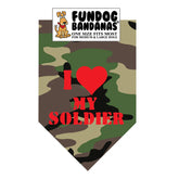 FunDog Bandanas - Dog Bandana I Love My Soldier