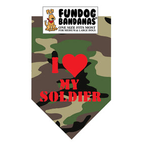 FunDog Bandanas - Dog Bandana I Love My Soldier