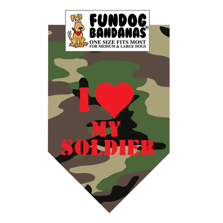 FunDog Bandanas - Dog Bandana I Love My Soldier