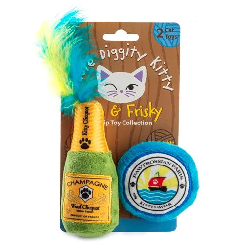 Haute Diggity Dog - Kitty Clicquot(Bottle & Caviar) Cat Toys