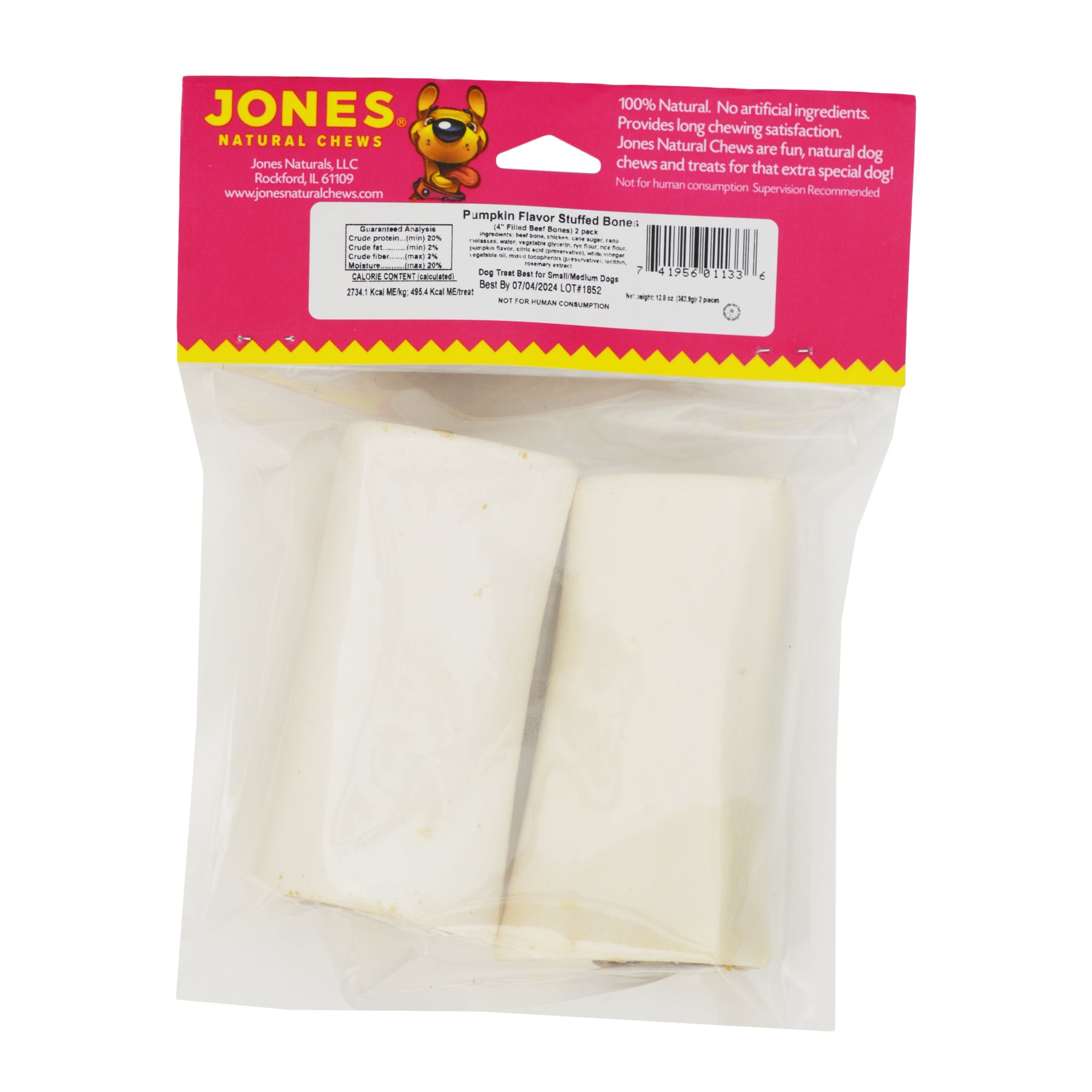 Jones Natural Chews - Stuffed Bones Pumpkin Flavor