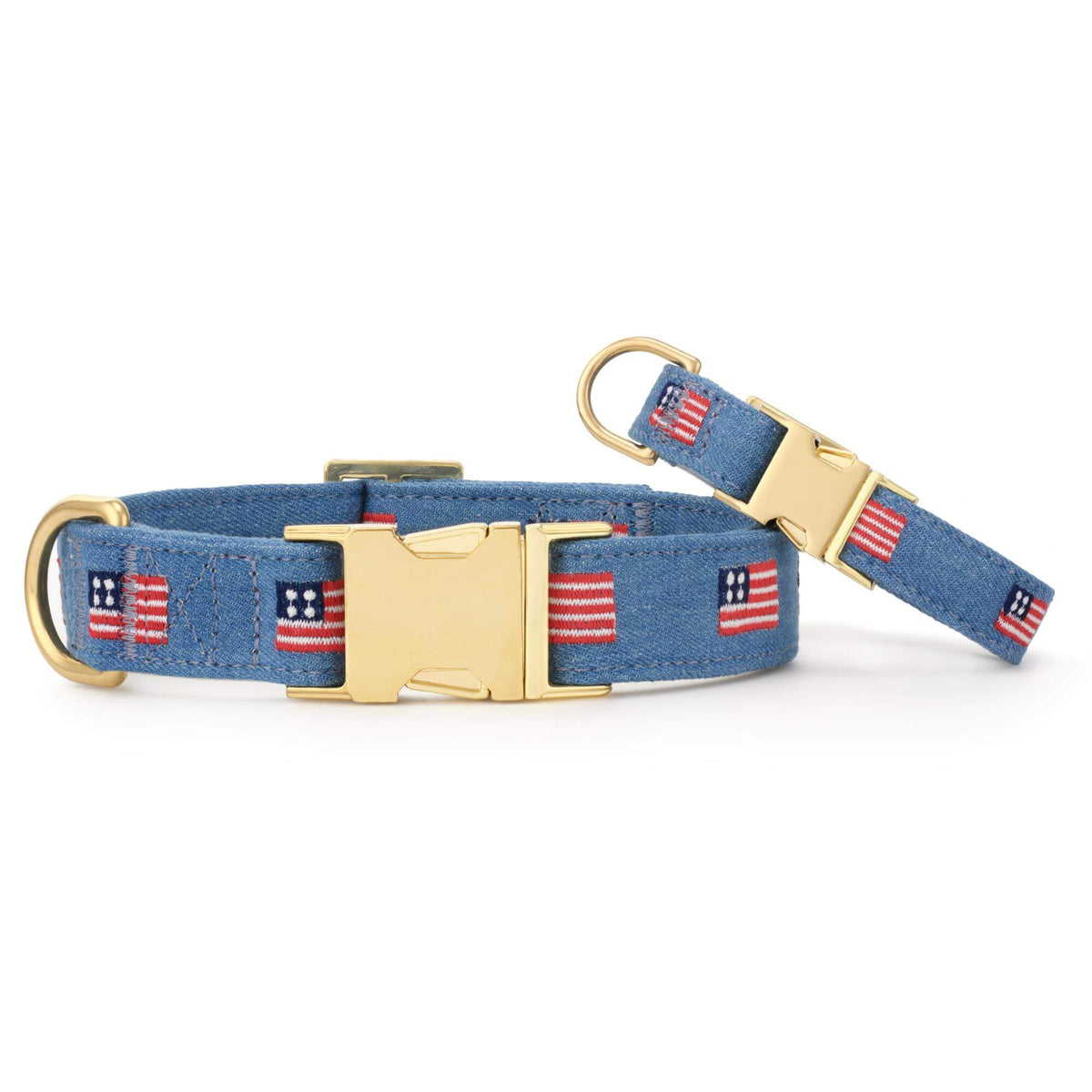 The Foggy Dog - Dog Collar American Flag Embroidered