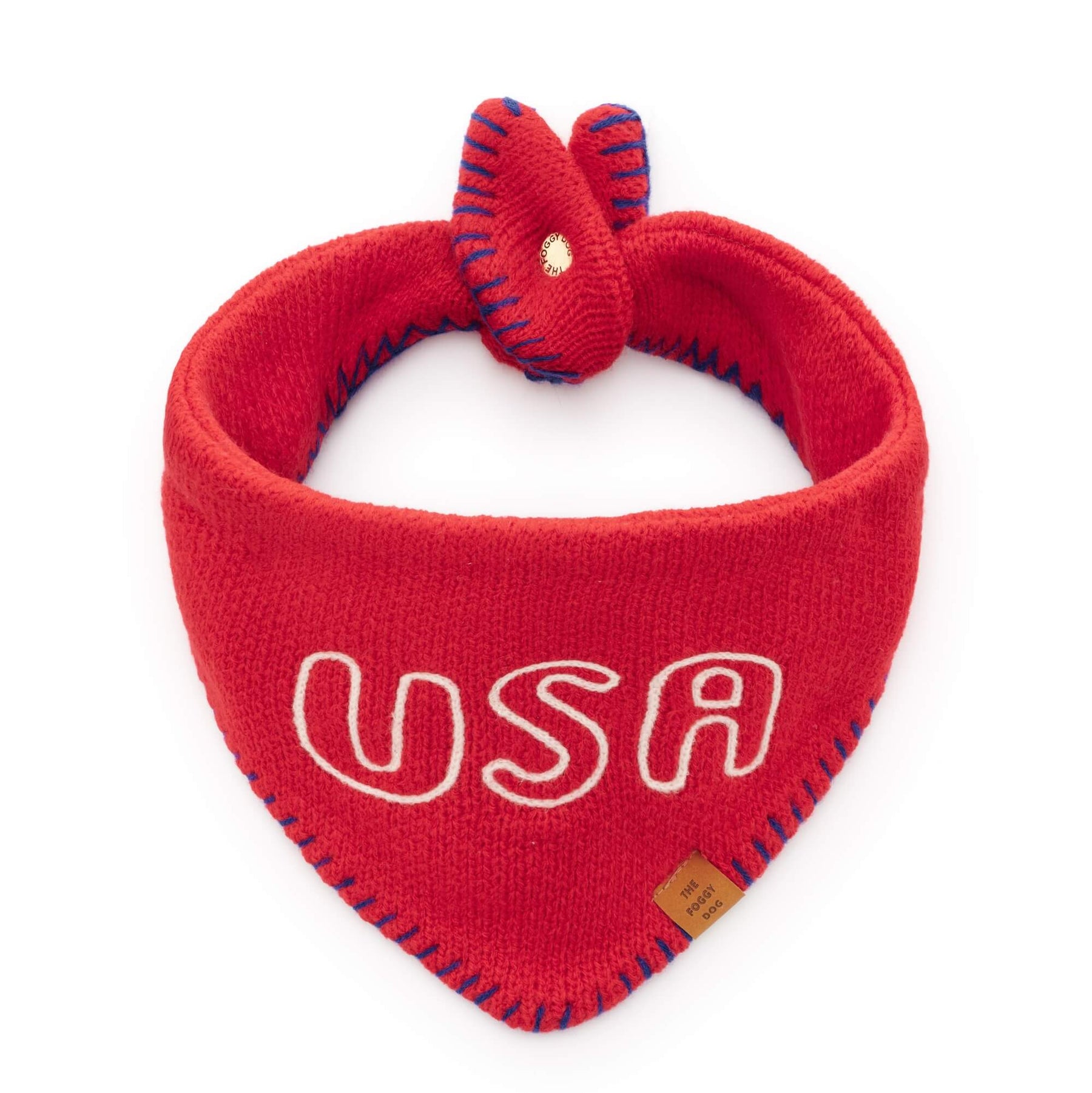 The Foggy Dog - Bandana Dog Red USA Knit