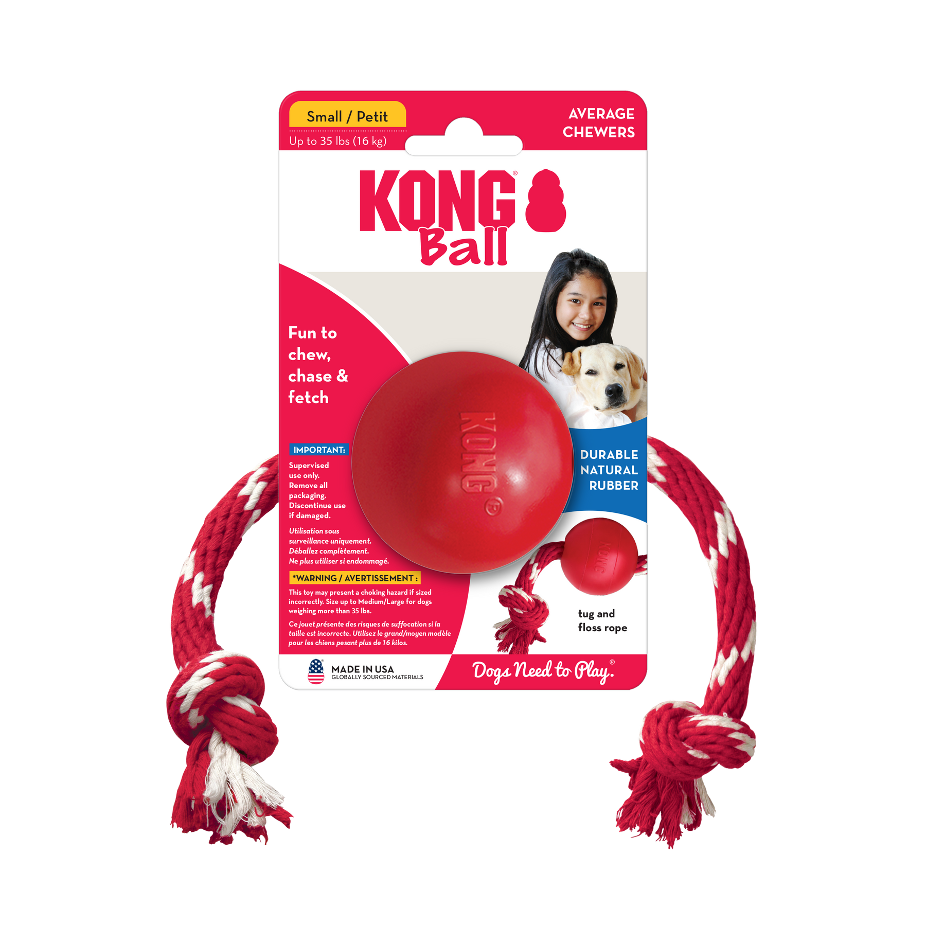 KONG BALL W/ROPE