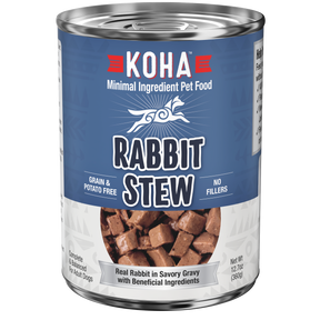 KOHA - Minimal Ingredient - All Breeds, Adult Dog Rabbit Stew Recipe Canned Dog Food