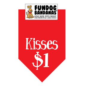 FunDog Bandanas - Dog Bandana Kisses $1