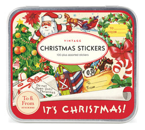 Cavallini & Co. - Tin of Stickers Vintage Christmas