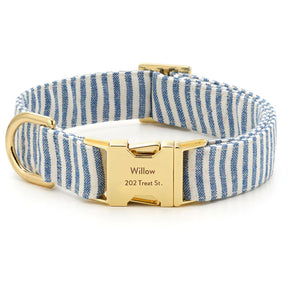 Dog Collar Lake Blue Stripe