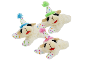 Multipet - Lamb Chop with Birthday Hat Dog Toy