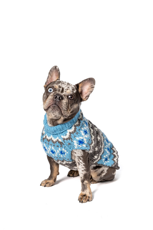 Chilly Dog - Dog Sweater Fairisle Light Blue
