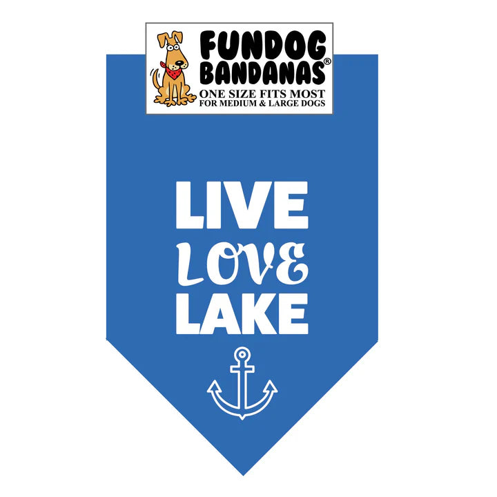 FunDog Bandanas - Dog Bandana Live Love LAKE