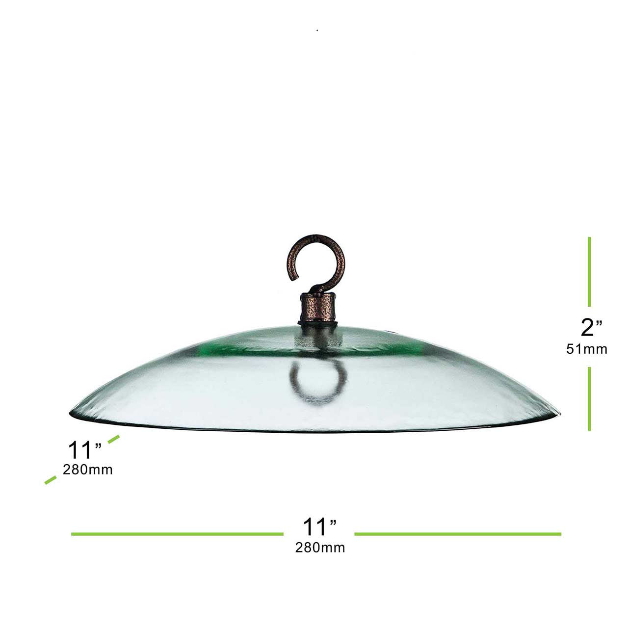Couronne Co - Mosiac Birds Petite Glass Baffle Dome