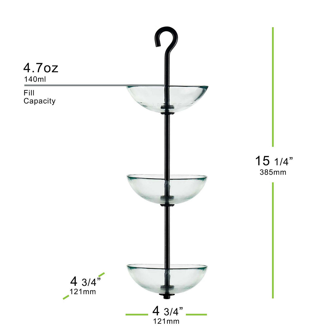 Couronne Co - Bird Feeder Mosaic Birds Triple Hanging Poppy
