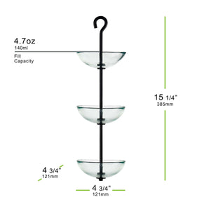 Couronne Co - Bird Feeder Mosaic Birds Triple Hanging Poppy
