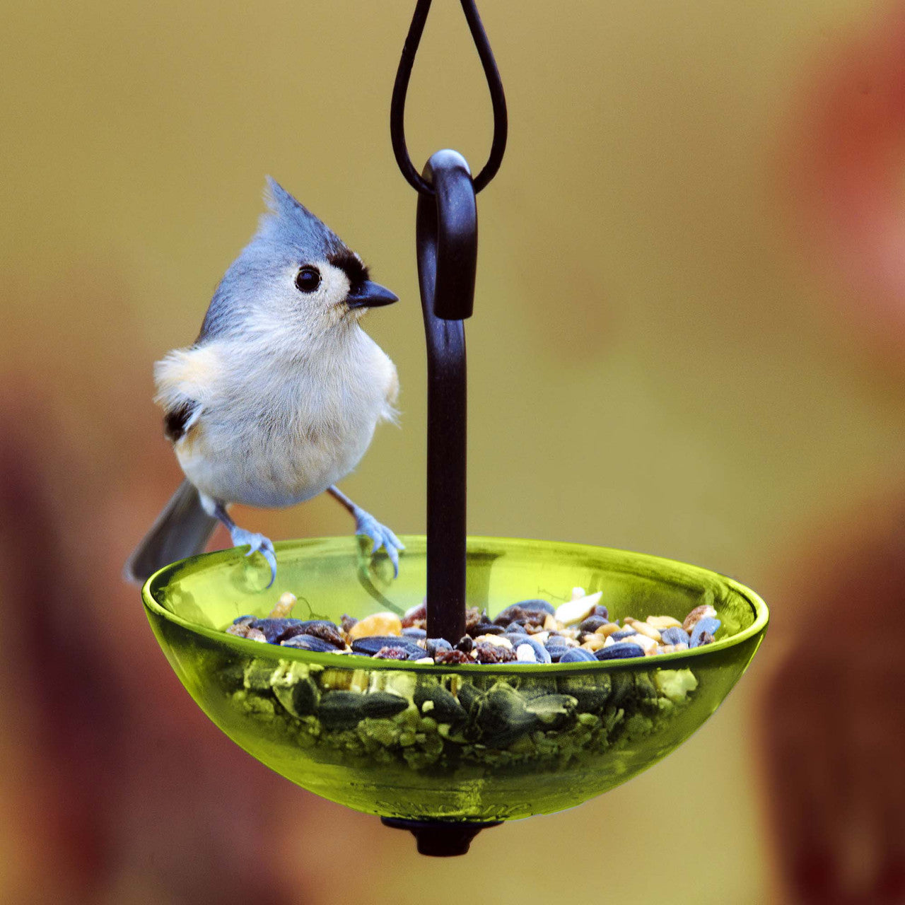Couronne Co - Bird Feeder Mosiac Birds Single Hanging Poppy