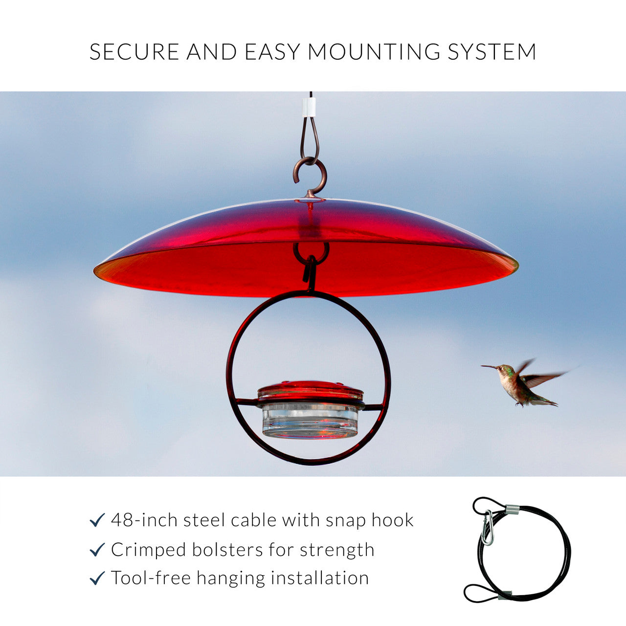 Couronne Co - Mosaic Birds Easy Hook Hanging Steel Cable
