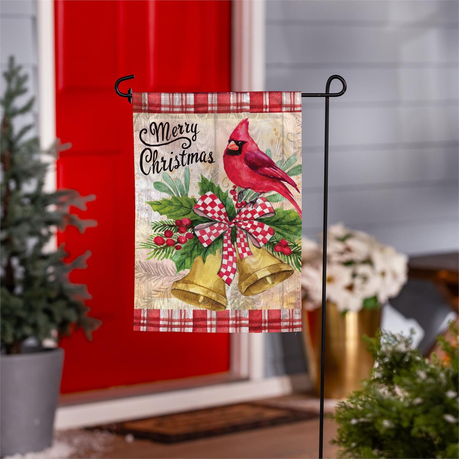 Evergreen Enterprises - Flag Christmas Bells Cardinal