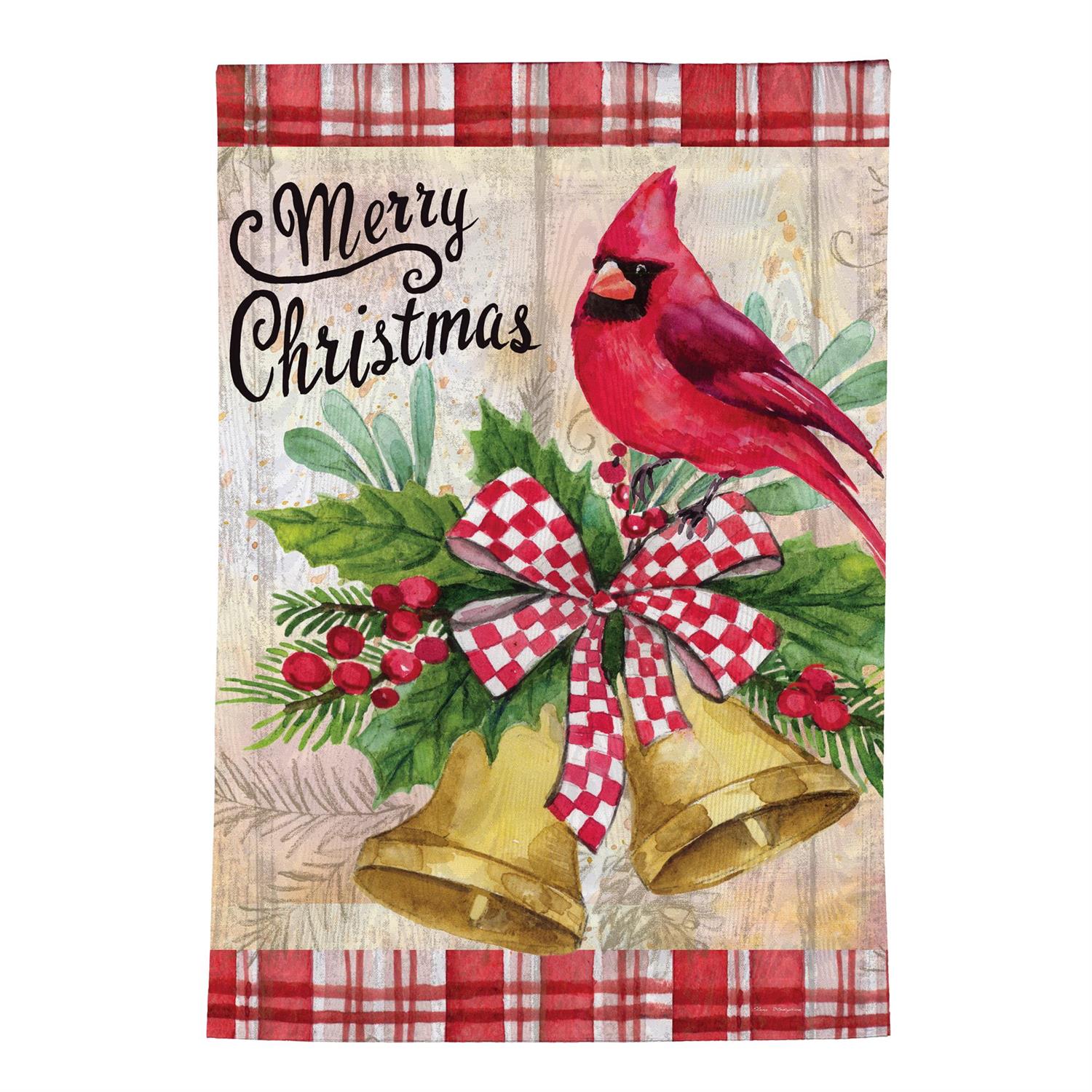 Evergreen Enterprises - Flag Christmas Bells Cardinal