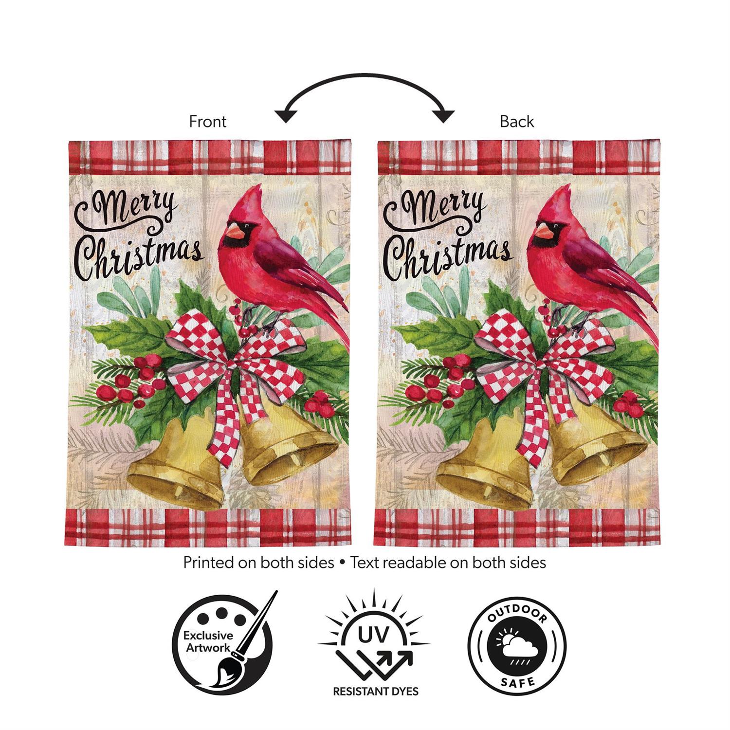 Evergreen Enterprises - Flag Christmas Bells Cardinal