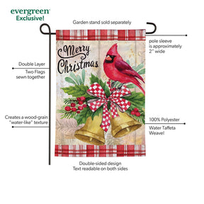 Evergreen Enterprises - Flag Christmas Bells Cardinal