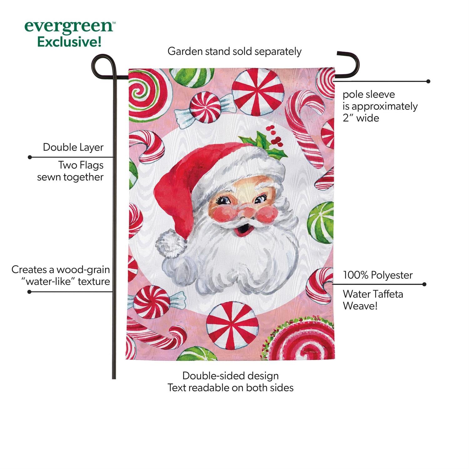 Evergreen Enterprises - Flag Jolly Sweet Santa