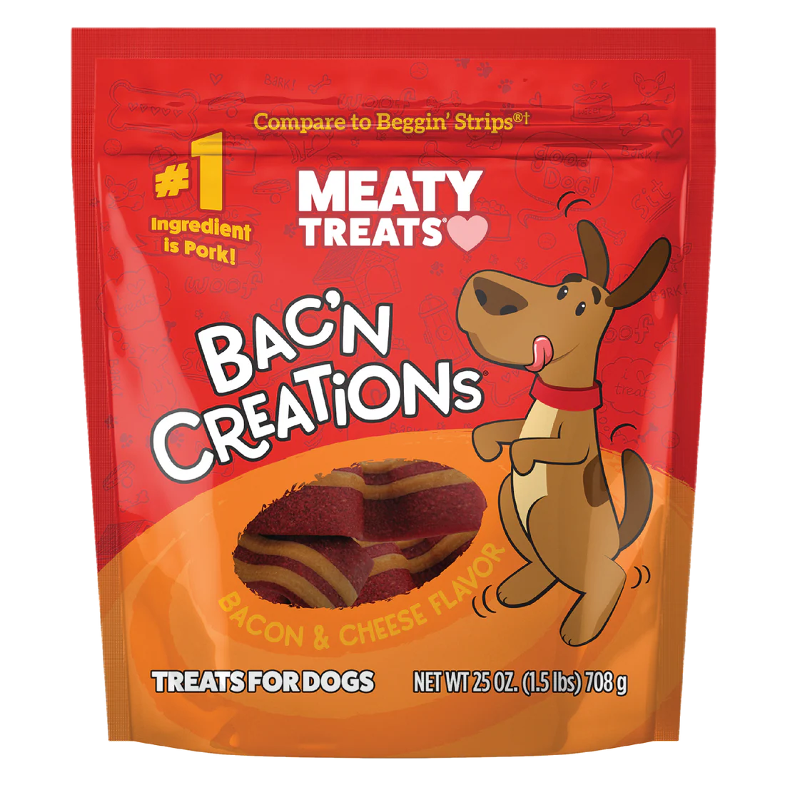 Meaty Treats - Bac'n Creations Bacon Flavor for Dogs