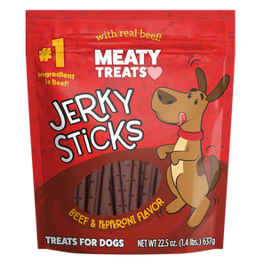Meaty Treats - Jerky Sticks Beef & Pepperoni Flavor for Dogs