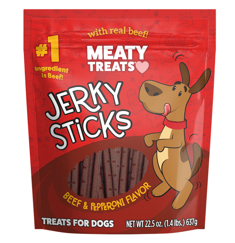 Meaty Treats - Jerky Sticks Beef & Pepperoni Flavor for Dogs