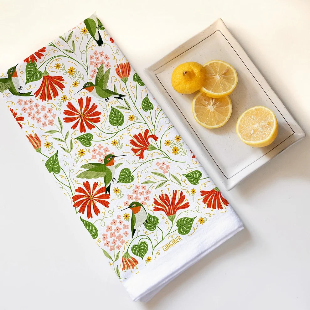 Gingiber - Tea Towel Summer Hummingbird