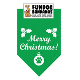 Dog Bandana Merry Christmas - Green