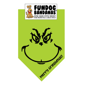 FunDog Bandanas - Dog Bandana Merry Grinchmas!