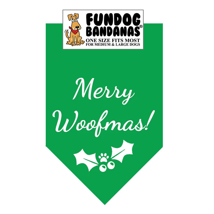 FunDog Bandanas - Dog Bandana Merry Woofmas!