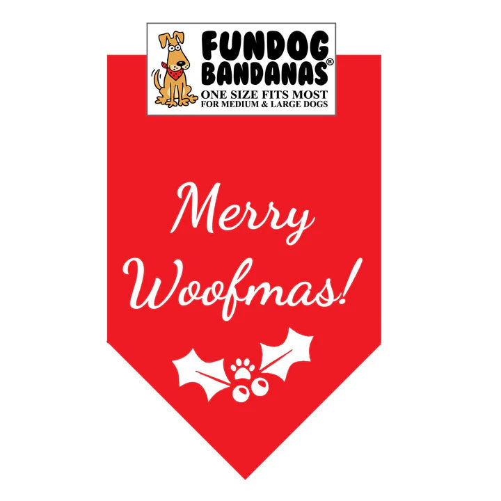 FunDog Bandanas - Dog Bandana Merry Woofmas!