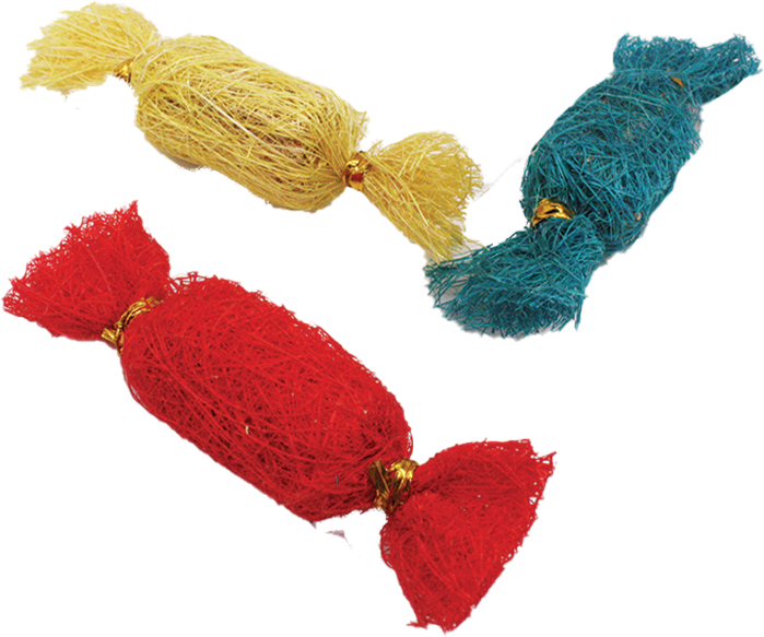 A & E Cage Company - Nibbles Small Animal Loofah Chew Toy, Candies