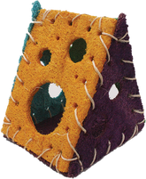 A & E Cage Company - Nibbles Small Animal Loofah Chew Toy, Cheese House