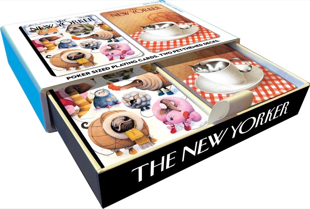 New York Puzzle Co. - Playing Cards Cat & Dog Cartoons Double Deck