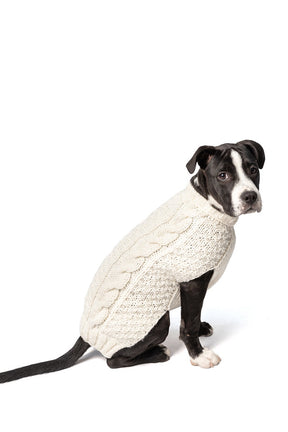 Dog Sweater Natural Cable Knit