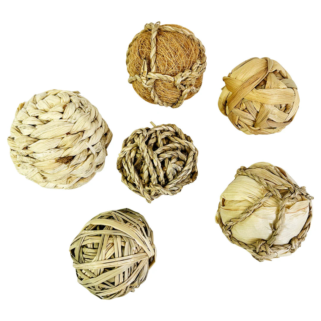 Natural Fun Balls w/ Rattan, Seagrass & Water Hyacinth (6 pack)