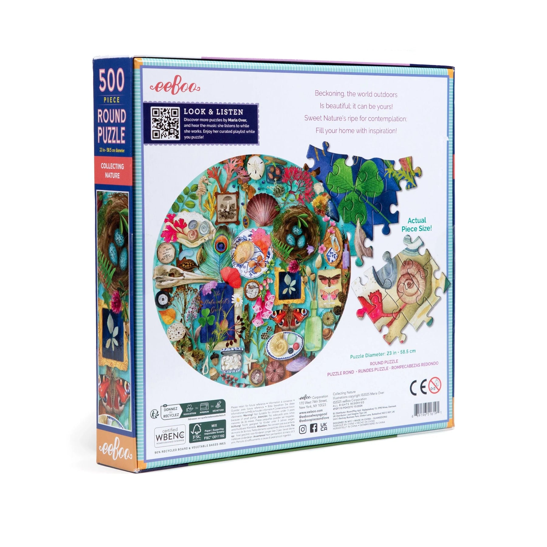 eeBoo - Collecting Nature 500 Piece Puzzle Round