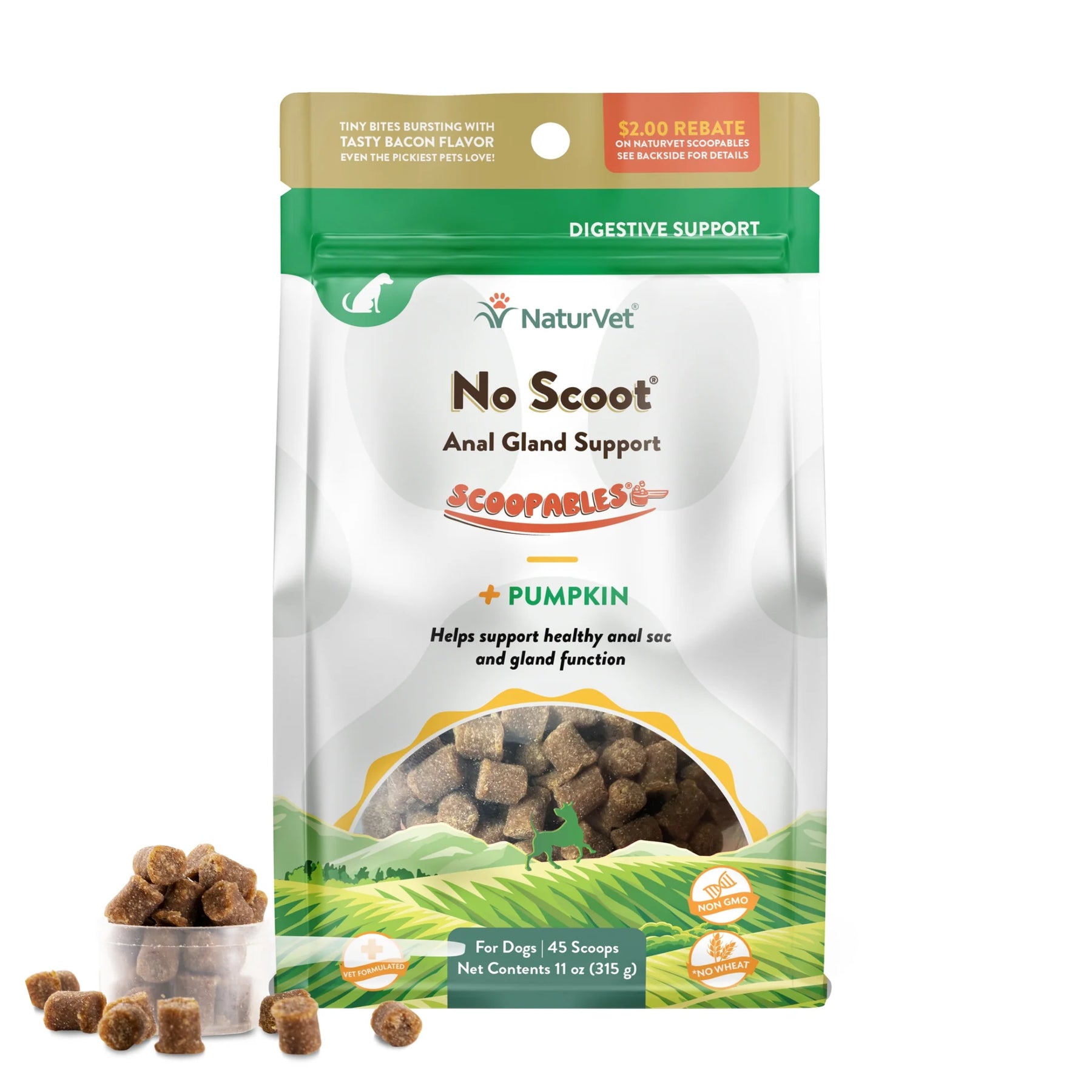 NaturVet - Scoopables No Scoot Anal Gland Support + Pumpkin For Dogs