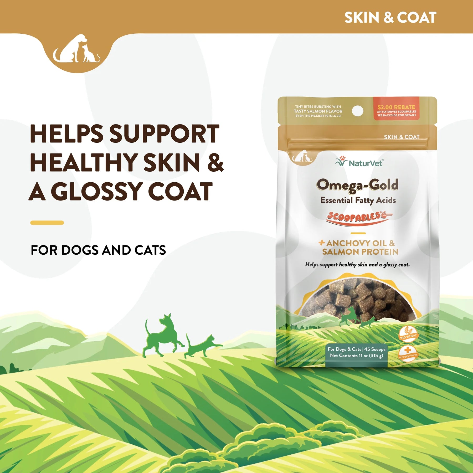 NaturVet - Scoopables Omega GoldEssential Fatty Acids/Anchovy Oil/Salmon