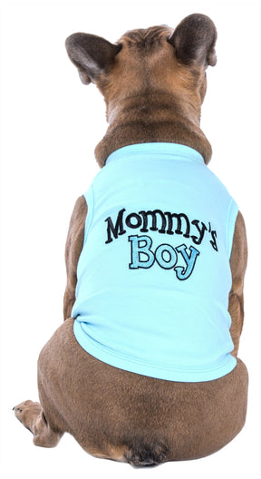 Parisian Pet - Dog T-Shirt "Mommy's Boy" - Blue