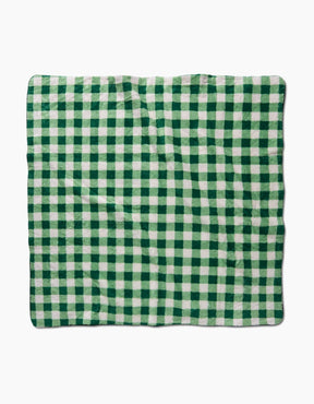 Geometry - Plush Towel Grass Plaid