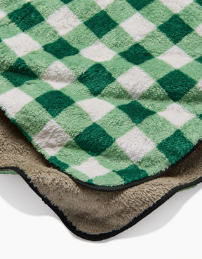 Geometry - Plush Towel Grass Plaid