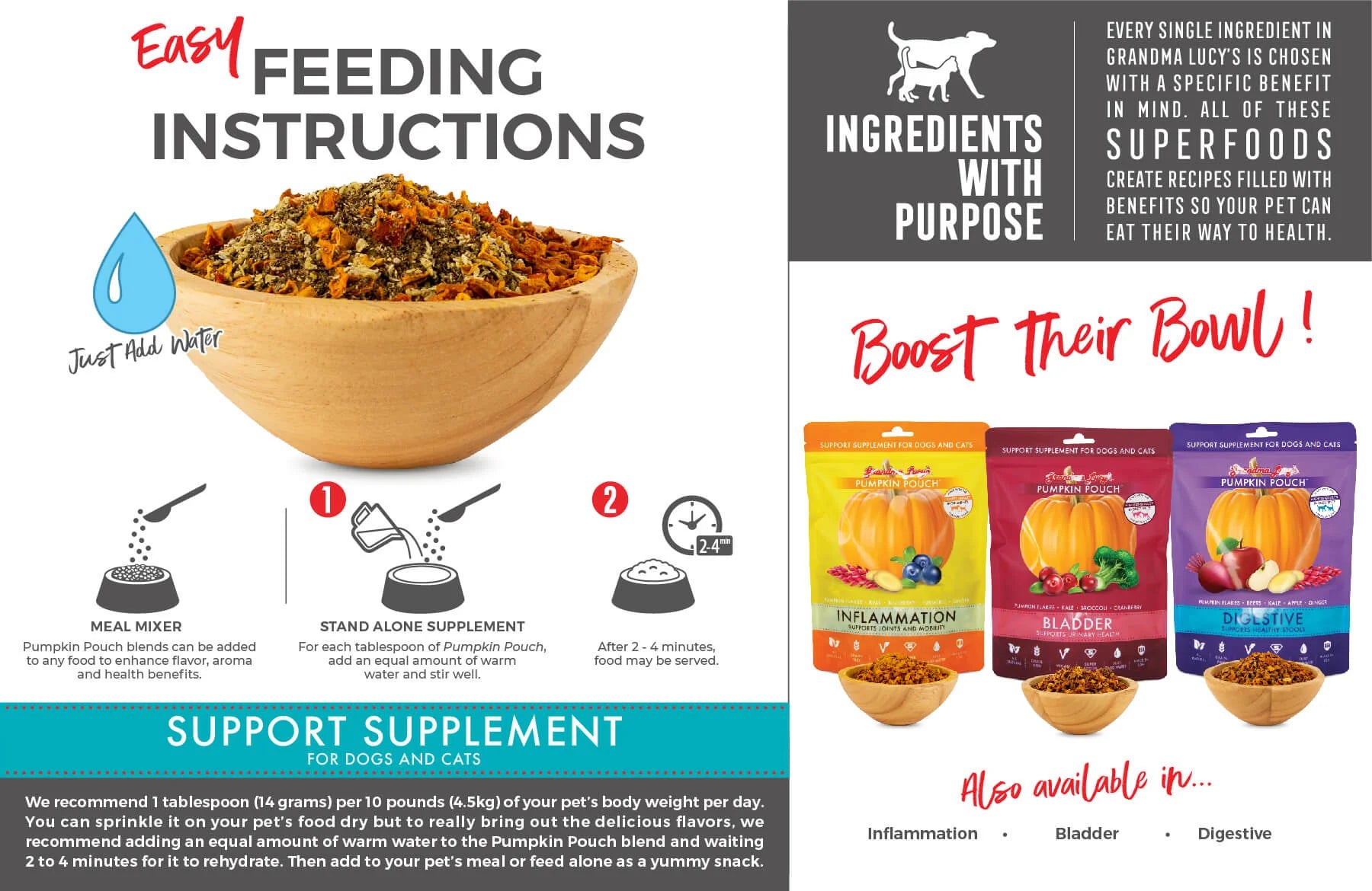 Grandma Lucy's - Pumpkin Pouch Skin & Coat Supports a Healthy Coat