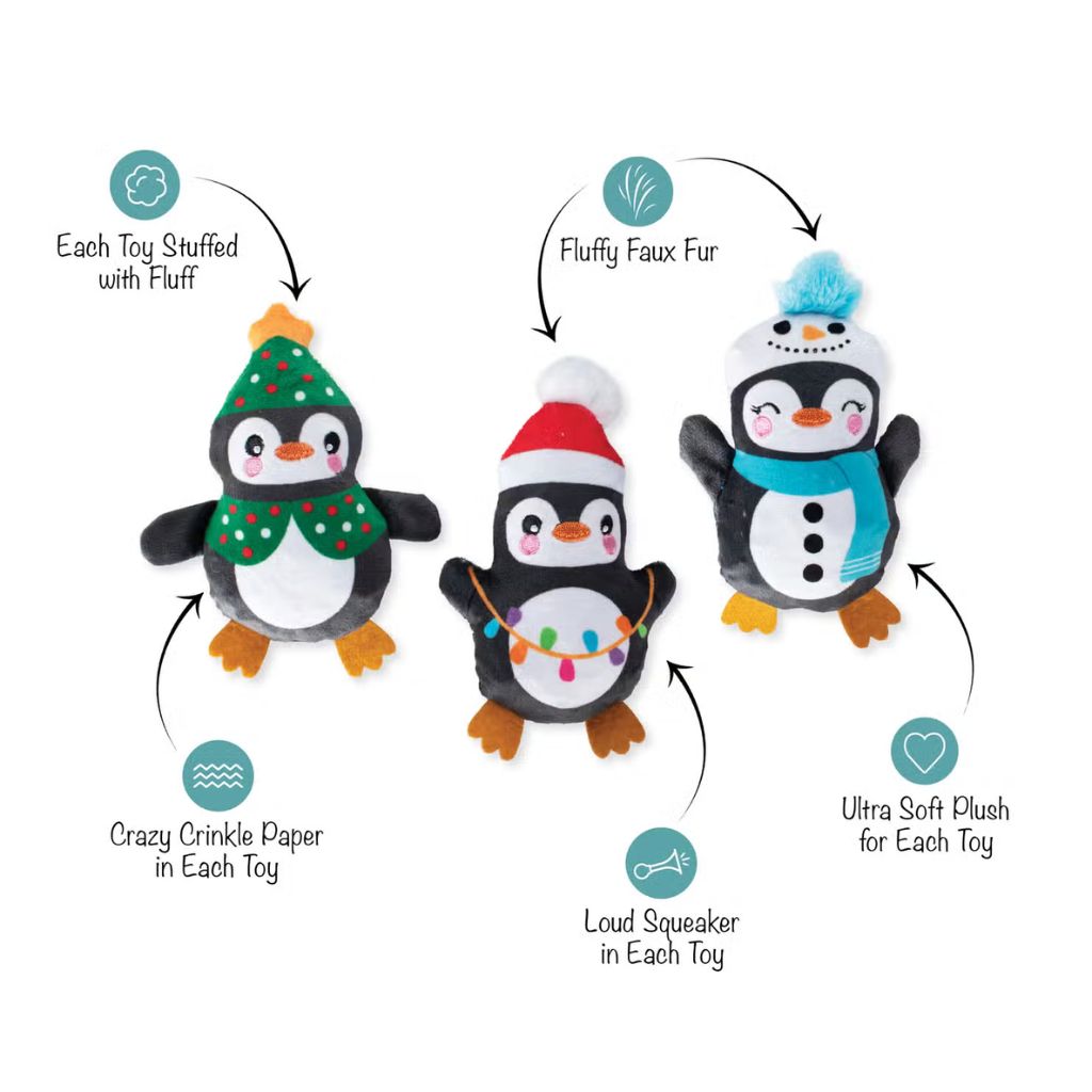Petshop by Fringe Studio - Have an Ice Christmas Penguins Dog Toy