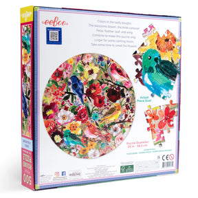 eeBoo - Birds & Blossoms 500 Piece Round Puzzle