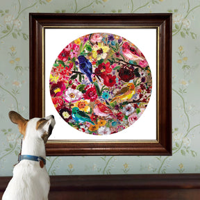 eeBoo - Birds & Blossoms 500 Piece Round Puzzle