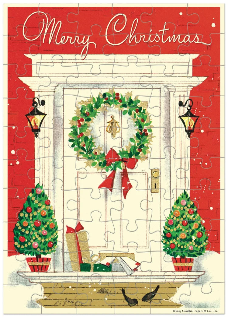 Cavallini Papers & Co - Card With 60 Piece Puzzle Christmas