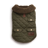 Fab Dog - Olive Quilted Shearling Dog Coat